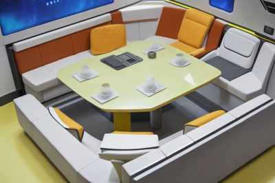 Absolute Reality v16 Galley on a futuristic spaceship seating 1
